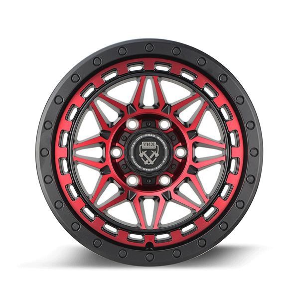 TKX WHEELS-T802RED - MATTE BLACK AND RED MACHINED FACE