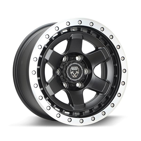 TKX WHEELS-T806RV - MATTE BLACK WITH POLISH EDGE AND RIVET EDGE