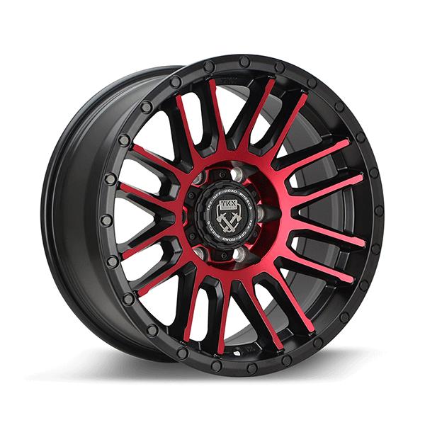 TKX WHEELS TF162RD - MATTE BLACK AND RED MACHINED FACE