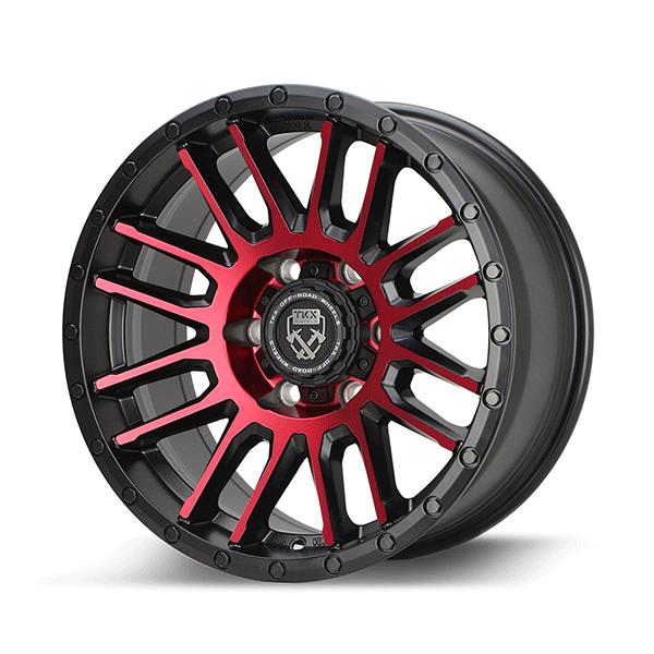 TKX WHEELS TF162RD - MATTE BLACK AND RED MACHINED FACE